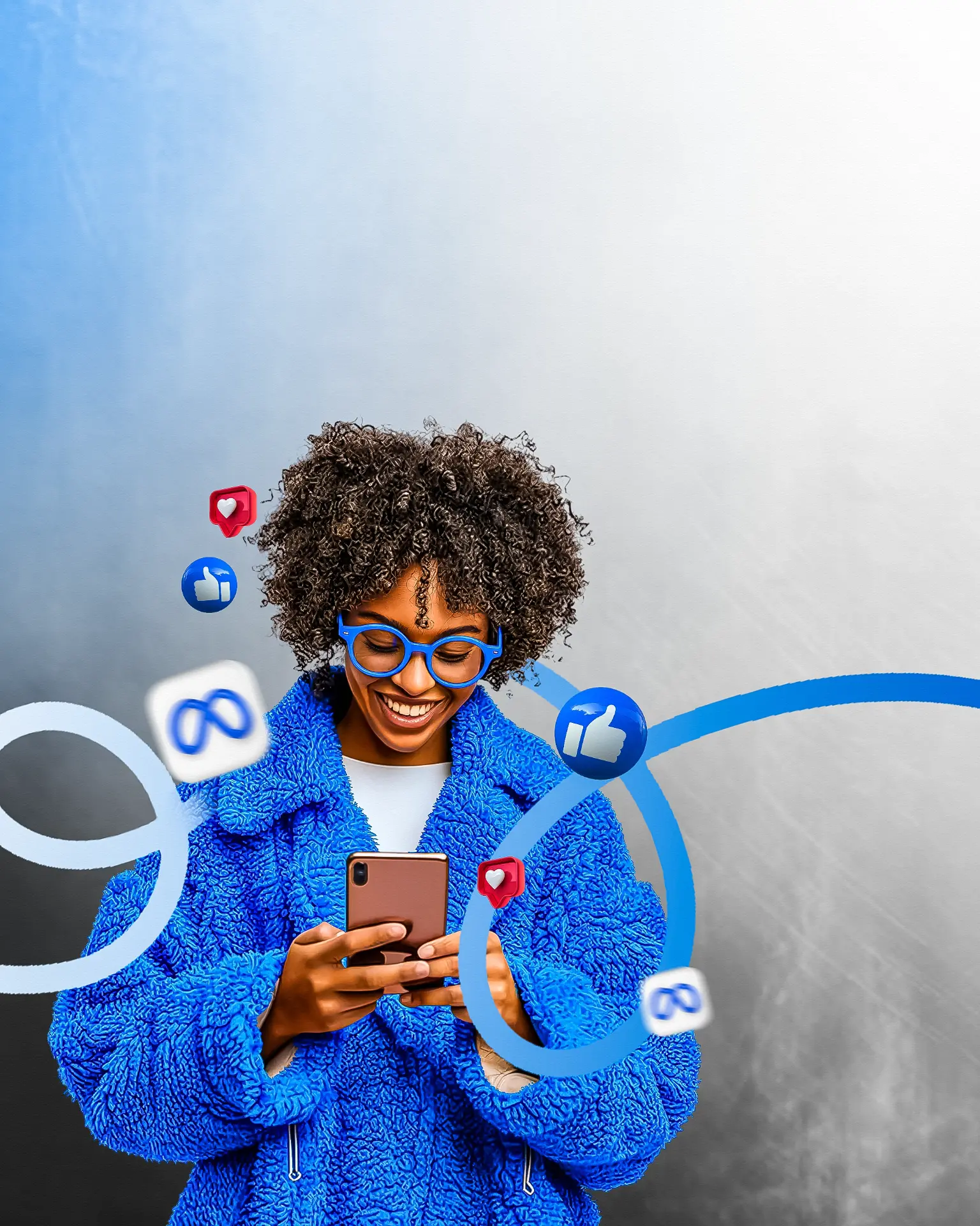 Créatrice de contenu utilisant les plateformes Meta